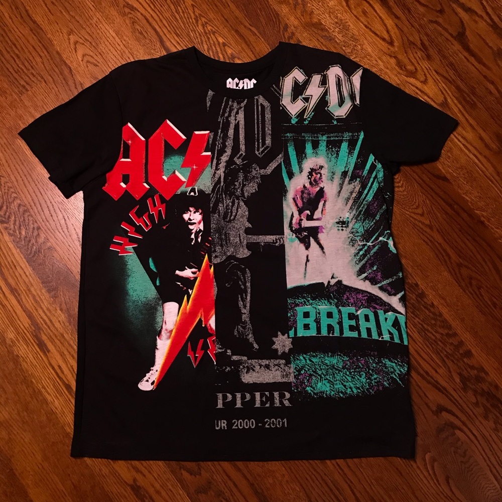 NWOT Retro AC/DC Band Tee Cut and Sew Tshirt